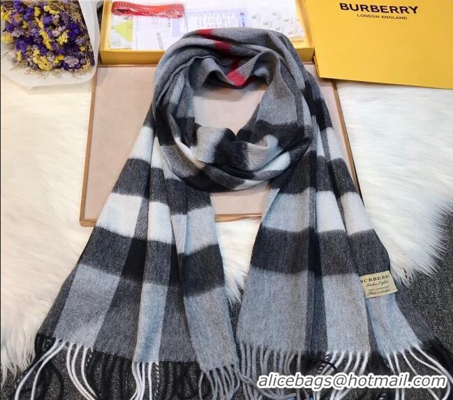 AAAAA Cheapest Burberry Cashmere Check Scarf B2181 Grey 2020