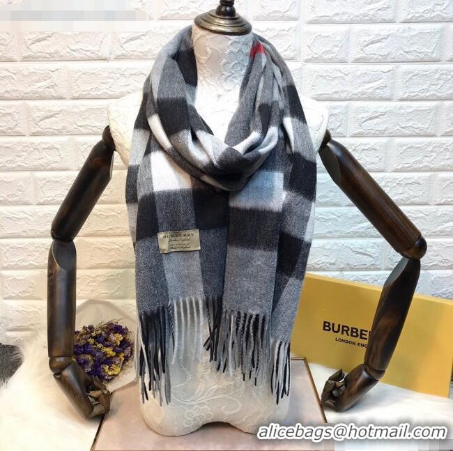 AAAAA Cheapest Burberry Cashmere Check Scarf B2181 Grey 2020