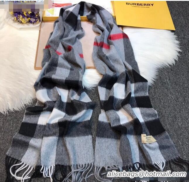 AAAAA Cheapest Burberry Cashmere Check Scarf B2181 Grey 2020