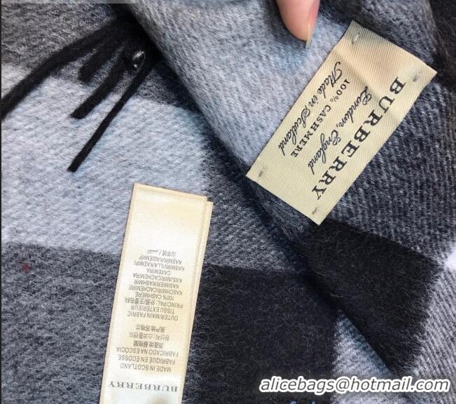 AAAAA Cheapest Burberry Cashmere Check Scarf B2181 Grey 2020