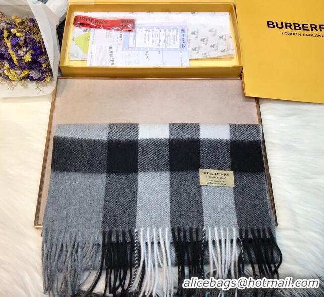 AAAAA Cheapest Burberry Cashmere Check Scarf B2181 Grey 2020