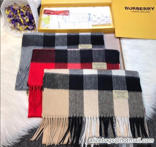 Luxury Classic Burberry Cashmere Check Scarf B2181 Red 2020