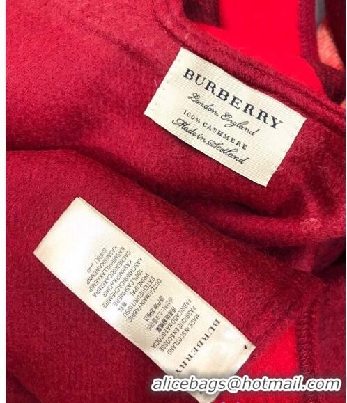 Shop Fashion Burberry Cashmere & Wool Check Double Cape B2185 Red 2020