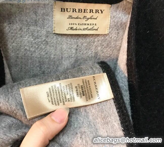 Luxury Cheap Burberry Cashmere & Wool Check Double Cape B2185 Black 2020