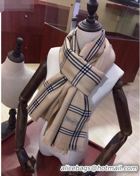 Free Shipping Burberry Cashmere & Silk Check Long Scarf B2187 Khaki 2020