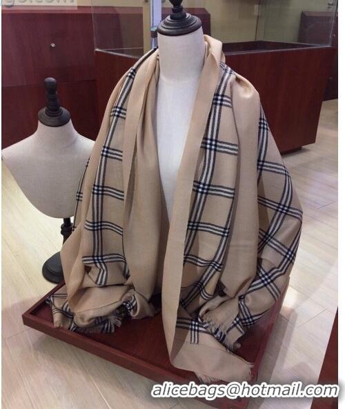 Free Shipping Burberry Cashmere & Silk Check Long Scarf B2187 Khaki 2020