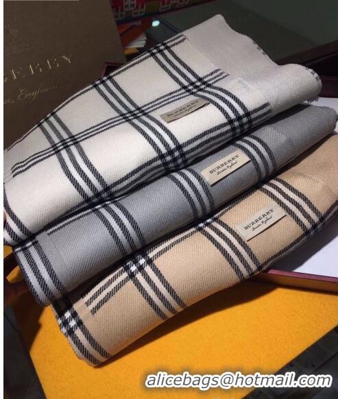 Free Shipping Burberry Cashmere & Silk Check Long Scarf B2187 Khaki 2020