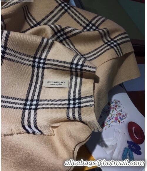 Free Shipping Burberry Cashmere & Silk Check Long Scarf B2187 Khaki 2020