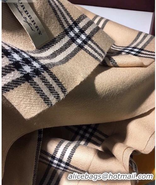 Free Shipping Burberry Cashmere & Silk Check Long Scarf B2187 Khaki 2020