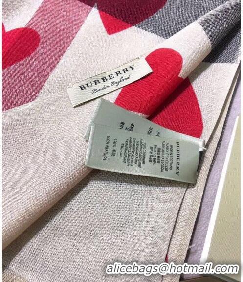 Buy Classic Burberry Hearts Cashmere Check Scarf CD2190 Khaki 2020