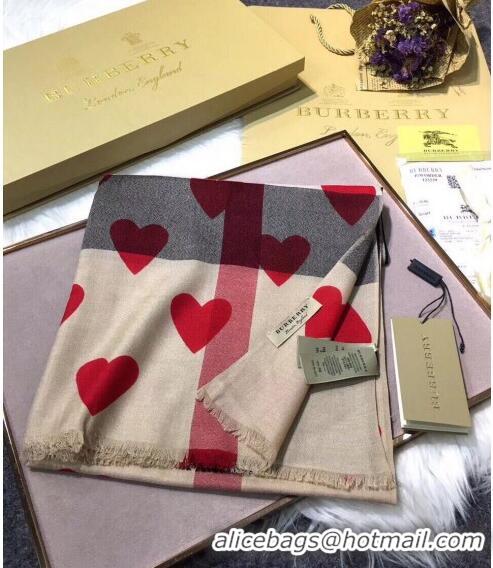 Buy Classic Burberry Hearts Cashmere Check Scarf CD2190 Khaki 2020