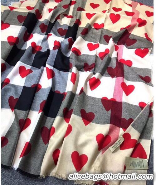 Buy Classic Burberry Hearts Cashmere Check Scarf CD2190 Khaki 2020