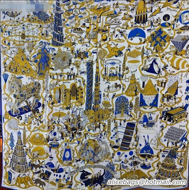 Low Price Hermes Exositon Universelle Silk Square Scarf 90x90cm H11210 White 2021