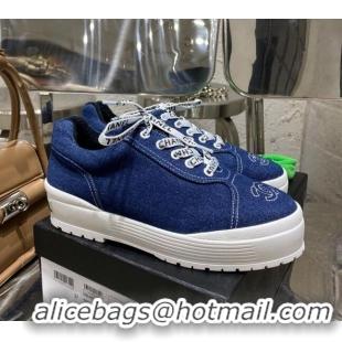 Affordable Price Chanel Vintage Denim Sneakers 111120 Dark Blue