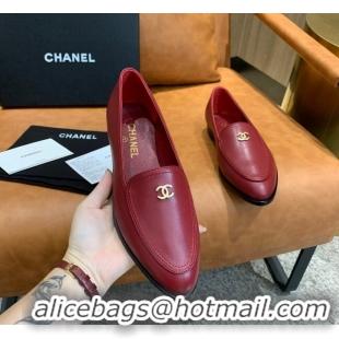 Crafted Chanel Calfskin Loafers with CC Logo Charm G36717 Dark Brown