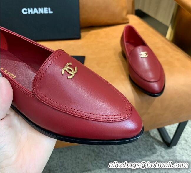 Crafted Chanel Calfskin Loafers with CC Logo Charm G36717 Dark Brown