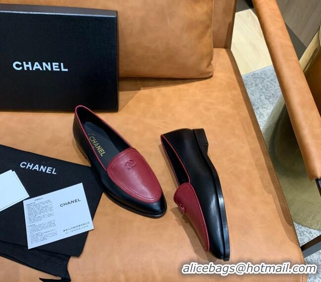 Good Looking Chanel Calfskin Loafers with CC Logo Charm G36717 Black/Brown