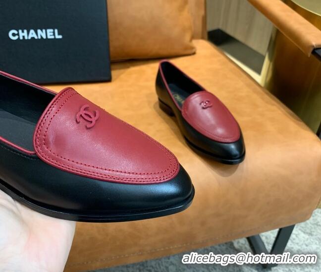 Good Looking Chanel Calfskin Loafers with CC Logo Charm G36717 Black/Brown