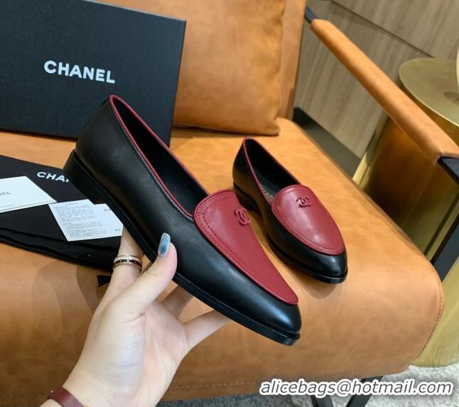 Good Looking Chanel Calfskin Loafers with CC Logo Charm G36717 Black/Brown