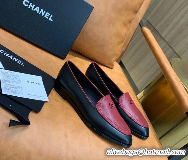 Good Looking Chanel Calfskin Loafers with CC Logo Charm G36717 Black/Brown