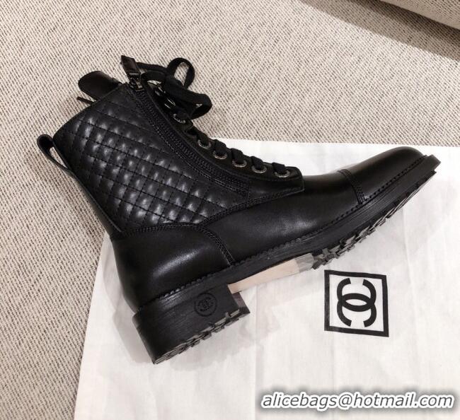 Good Looking Chanel Quilted Calfskin Short Ankle Boots 111705 Black