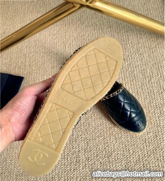 Best Price Chanel Quilted Lambskin Espadrilles G36966 Black