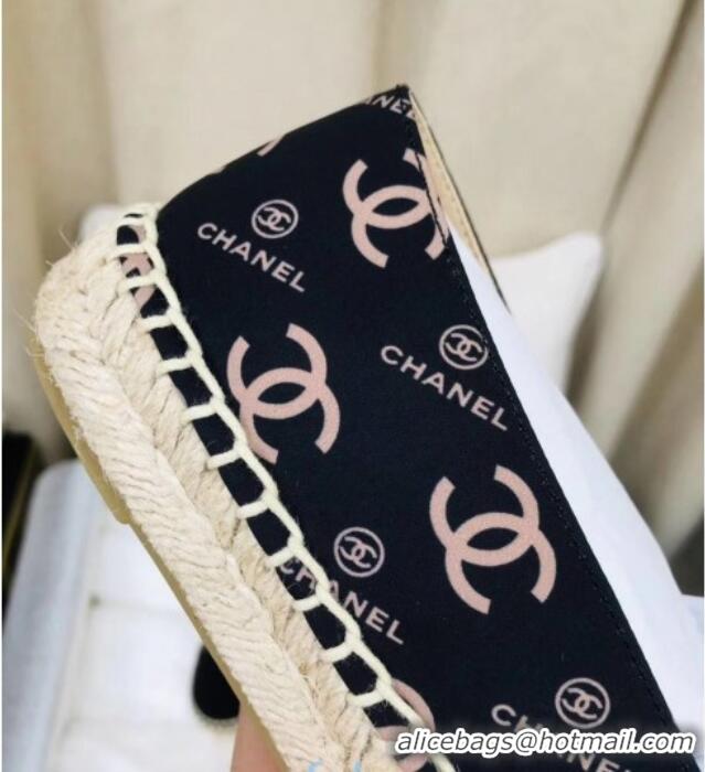 Good Quality Chanel CC Allover Canvas Espadrilles 120117 Blue