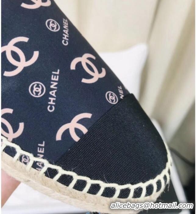 Good Quality Chanel CC Allover Canvas Espadrilles 120117 Blue