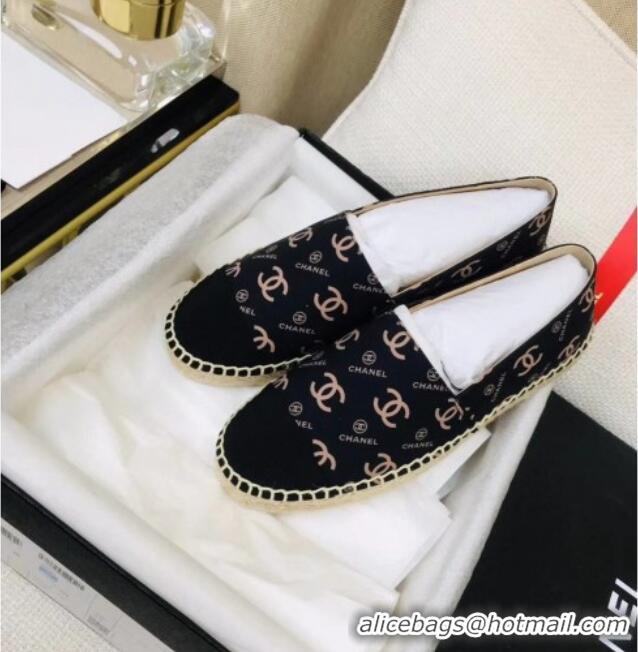 Good Quality Chanel CC Allover Canvas Espadrilles 120117 Blue