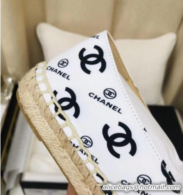 Low Price Chanel CC Allover Canvas Espadrilles 120119 White