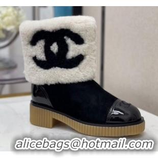 Cheap Price Chanel Suede CC Wool Short Boots 120128 White