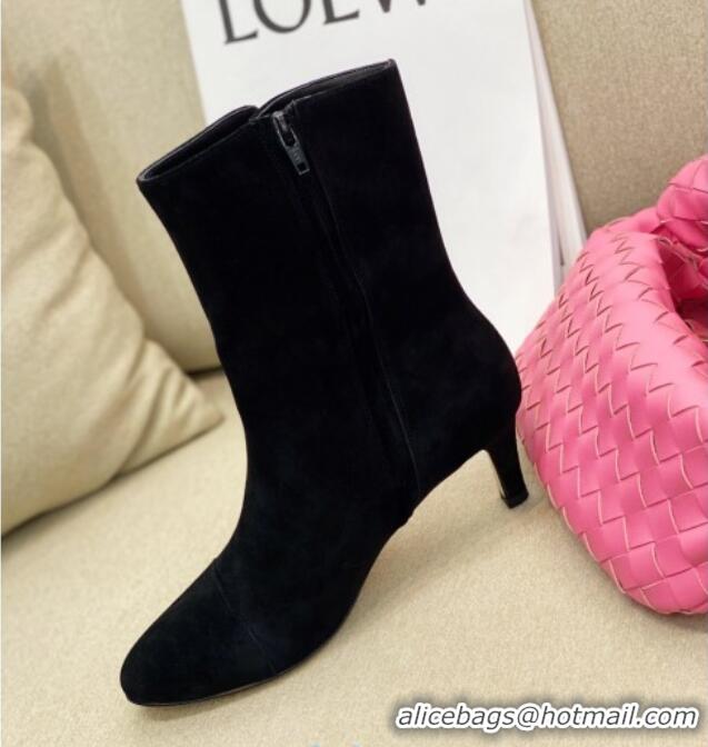 Good Product Chanel Suede CC Buckle Side Heel 6.5cm Short Boots 120216 Black