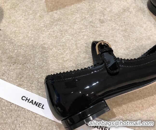 Most Popular Chanel Patent Leather Mary Janes Flats G36482 Black