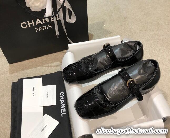 Most Popular Chanel Patent Leather Mary Janes Flats G36482 Black