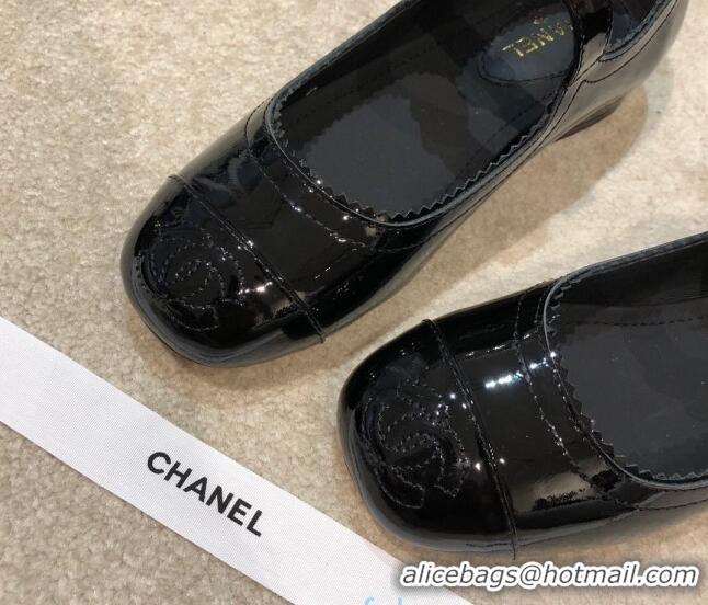 Most Popular Chanel Patent Leather Mary Janes Flats G36482 Black