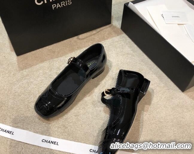 Most Popular Chanel Patent Leather Mary Janes Flats G36482 Black