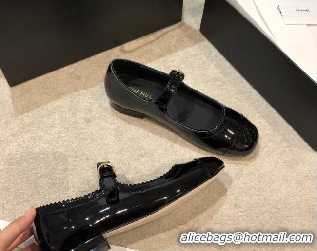 Most Popular Chanel Patent Leather Mary Janes Flats G36482 Black