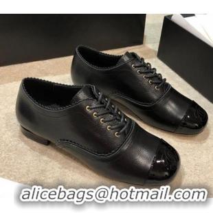 New Style Chanel Calfskin Lace-ups G36483 Black