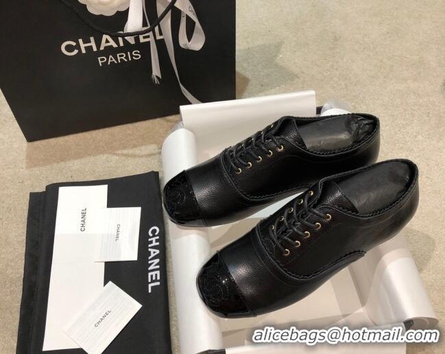 New Style Chanel Calfskin Lace-ups G36483 Black