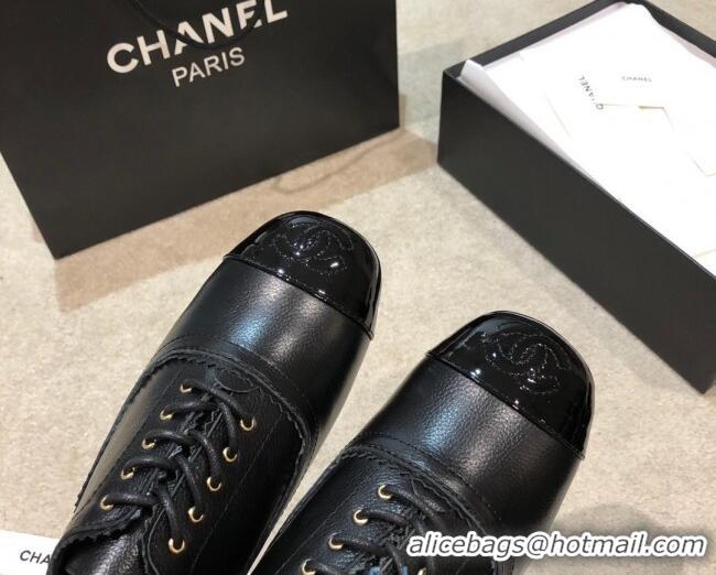 New Style Chanel Calfskin Lace-ups G36483 Black