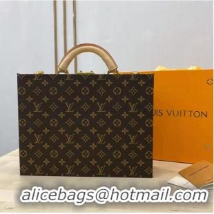 Top Design Louis Vuitton Monogram Canvas Treasure Box Original Leather 40688 Brown