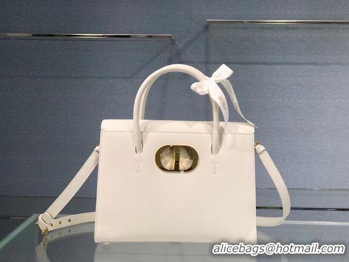 Luxury Classic DIOR LARGE ST HONORE TOTE Grained Calfskin M9306UBAE WHITE