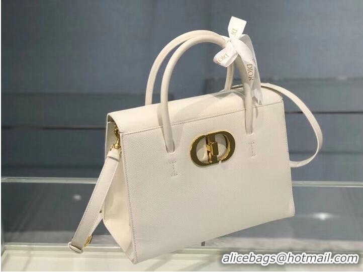 Luxury Classic DIOR LARGE ST HONORE TOTE Grained Calfskin M9306UBAE WHITE