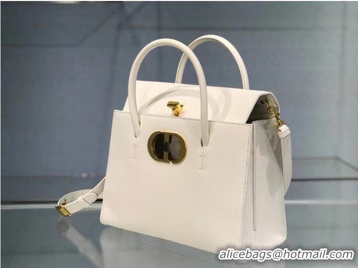 Luxury Classic DIOR LARGE ST HONORE TOTE Grained Calfskin M9306UBAE WHITE