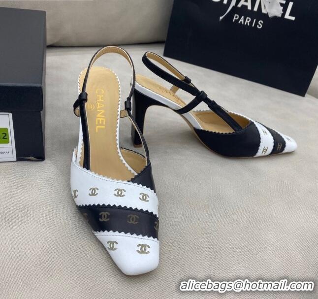 Most Popular Chanel CC Patchwork SLingback 8.6cm Pumps 120392 Black