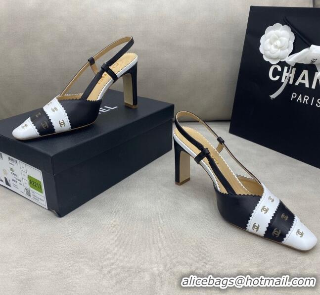 Most Popular Chanel CC Patchwork SLingback 8.6cm Pumps 120392 Black