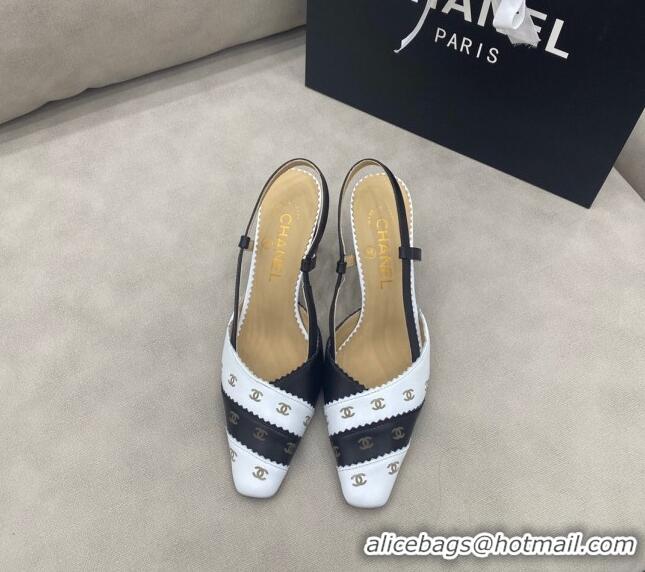 Most Popular Chanel CC Patchwork SLingback 8.6cm Pumps 120392 Black