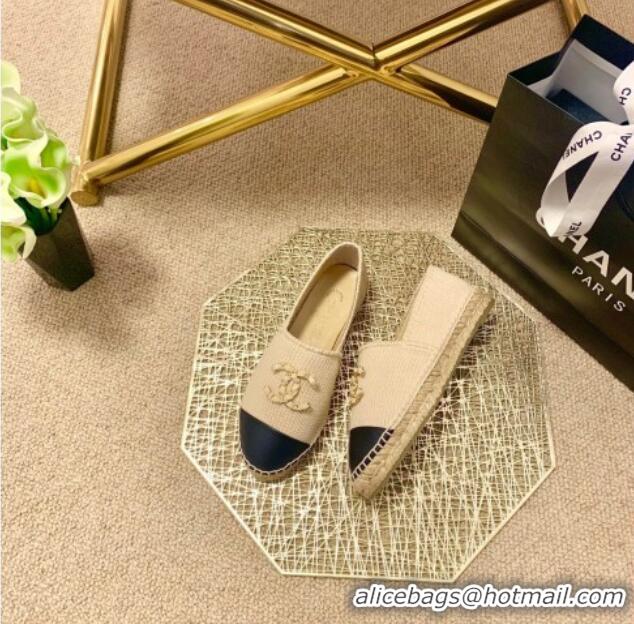 Discount Design Chanel Knitted Wool Espadrilles G36368 Beige