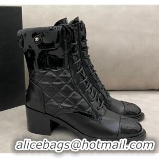 Promotional Chanel Quilted Leather Short Boots with Pouch 120420 Black