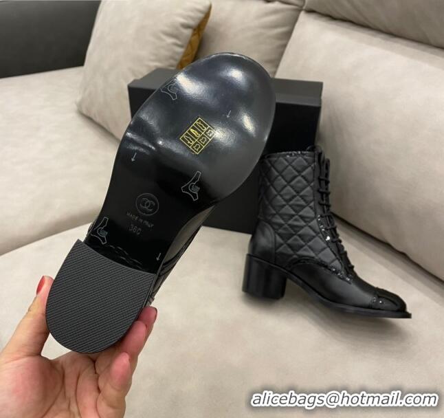 Promotional Chanel Quilted Leather Short Boots with Pouch 120420 Black